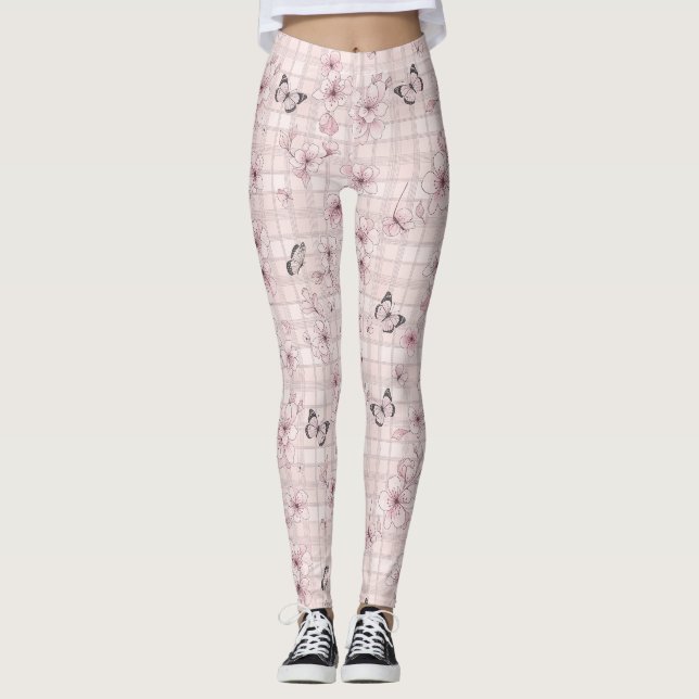 Elegant fjärilsblomning (4) leggings (Framsida)