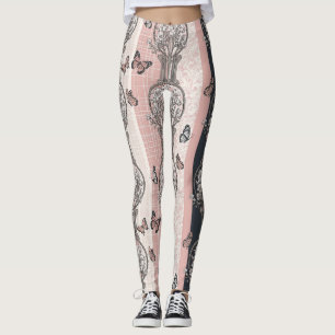 Elegant fjärilsblomning (5) leggings
