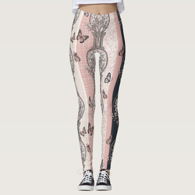Elegant fjärilsblomning (5) leggings (Framsida)