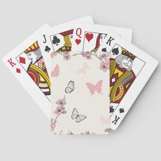 Elegant fjärilsblomning (6) casinokort (Baksidan)