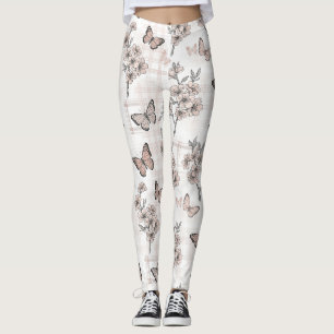 Elegant fjärilsblomning (6) leggings