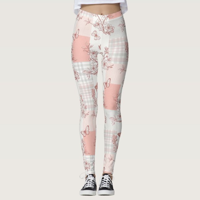 Elegant fjärilsblomning (7) leggings (Framsida)