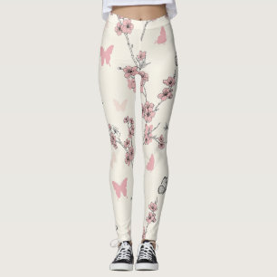 Elegant fjärilsblomning (9) leggings