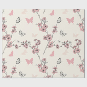 Elegant fjärilsblomning (9) presentpapper