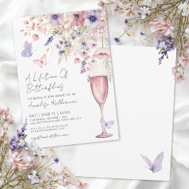 Elegant fjärilsbröllopsdusch med vilda blommor inbjudningar