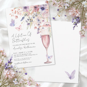 Elegant fjärilsbröllopsdusch med vilda blommor inbjudningar