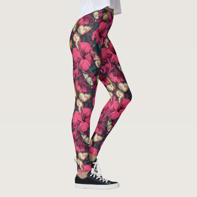 Elegant fjärilskamouflage accent kläder  leggings (Höger)