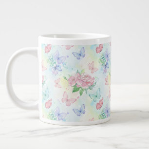 Elegant fjärilssömlös tryck jumbo mugg