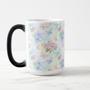 Elegant fjärilssömlös tryck magisk mugg