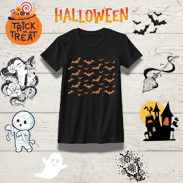 Elegant Fladdermus Gräns Familj Halloween T Shirt