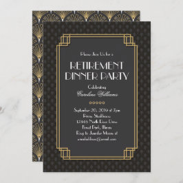 Elegant Fläkt Art Deco Pension Party Inbjudningar