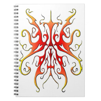 Elegant Flame Tribal Mask Abstract Design Anteckningsbok
