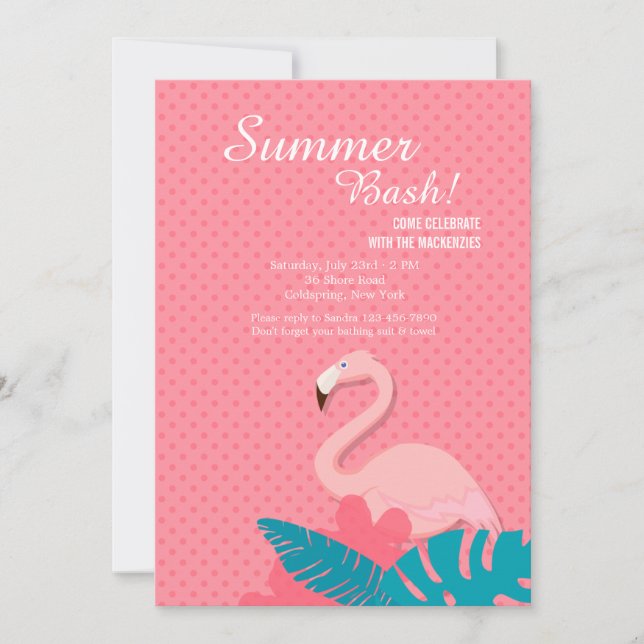Elegant Flamingo-inbjudan Inbjudningar (Framsida)