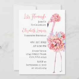 Elegant Flamingo Invitation Meddelande