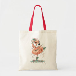 Elegant Flamingoballerina i blomning Tygkasse