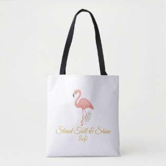 Elegant flamingokonst med mjuk pastellcitat tygkasse