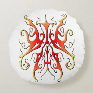 Elegant Flamma Tribal Mask Abstrakt Design Rund Kudde