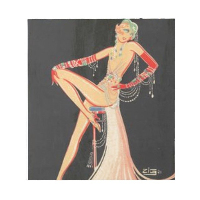 Elegant Flapper Anteckningsblock (Framsida)