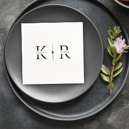 Elegant Flare Monogram Bröllop Pappersservett