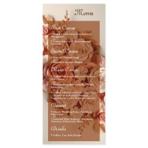 Elegant Flat Bröllop Menu med blommor 3D