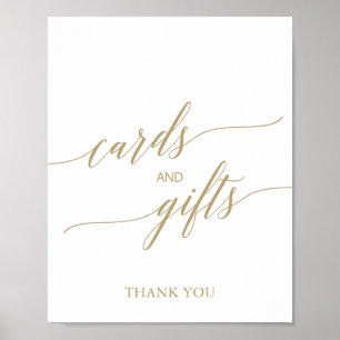 Elegant Flat Guld Calligraphy Cards and Gifts Sign Poster