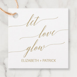 Elegant Flat Guld Calligraphy Let Kärlek Glow Gåvor Etiketter
