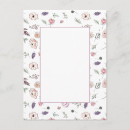 Elegant Flat Modern Botanical Grönt Weddin Inbjudan Vykort