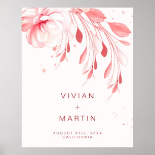 Elegant Flawless Sakura Blommar Bröllop Poster