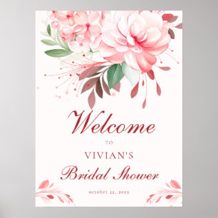 Elegant Flawless Sakura Rosa Bröllopsdusch Välkomm Poster