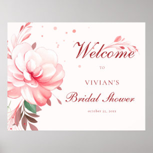 Elegant Flawless Sakura Rosa Bröllopsfest Välkomme Poster