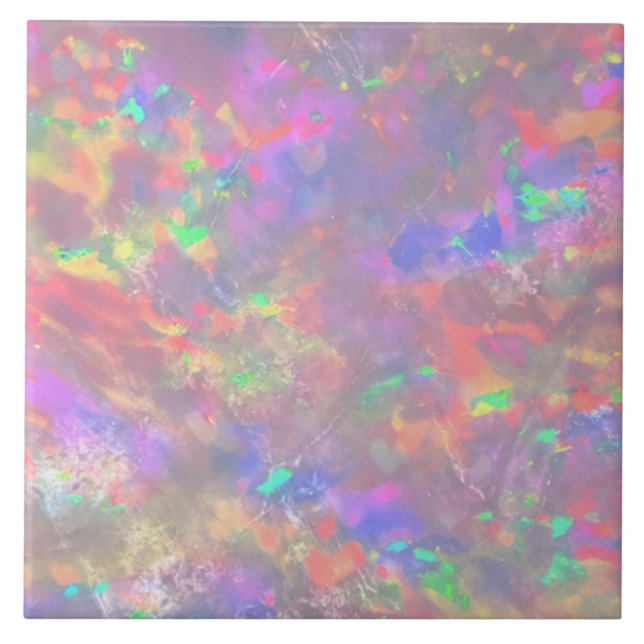 Elegant Flerfärgad Abstrakt Opal Lila Rosa Kakelplatta (Framsidan)