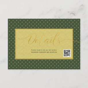 Elegant fleur de lis bröllop gästinformation QR-ko Tilläggskort