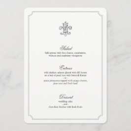 Elegant Fleur de Lis Bröllop Menu 2 Meny