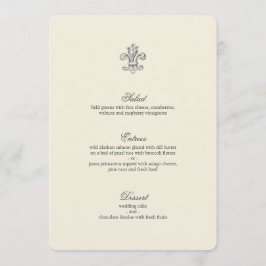Elegant Fleur de Lis Bröllop Menu Meny