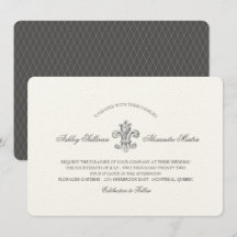 Elegant Fleur de Lis Bröllop och RSVP 2
