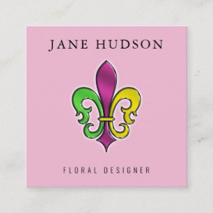 Elegant Fleur De Lis-design Fyrkantigt Affärs Kort