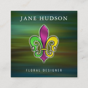 Elegant Fleur De Lis-design Fyrkantigt Visitenkort Visitkort