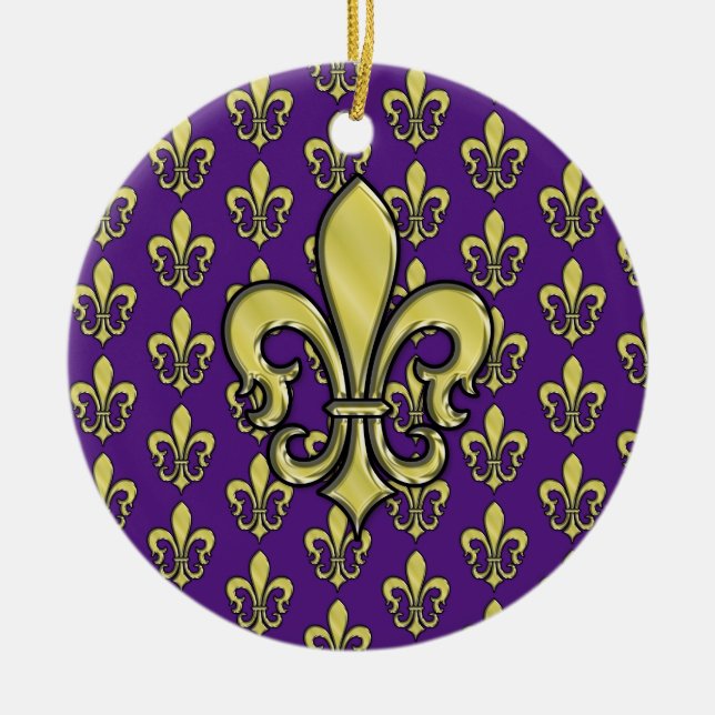 Elegant Fleur de Lis Design Ornament (Framsidan)