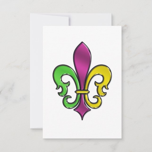 Elegant Fleur De Lis-design Tack Kort (Framsida)