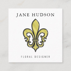 Elegant Fleur de Lis-design Visitenkort Fyrkantigt Visitkort