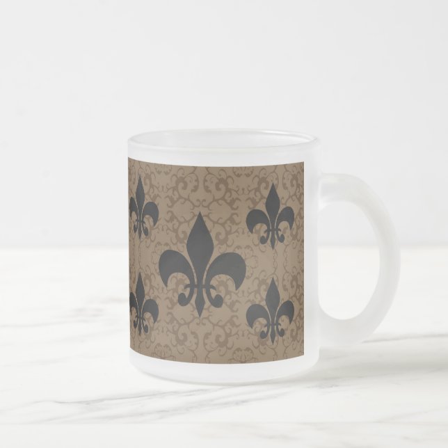 Elegant Fleur-De-Lis Frostad Glasmugg (Höger)