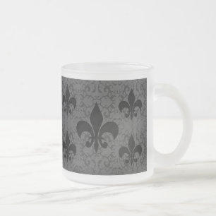 Elegant Fleur-De-Lis Frostad Glasmugg