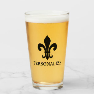Elegant fleur de lis icon anpassningsbar beer glas