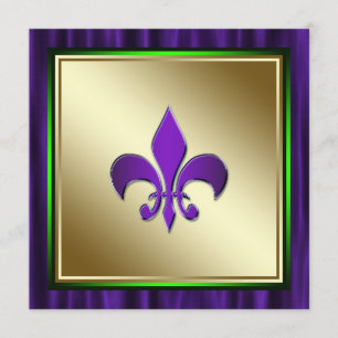 Elegant Fleur De Lis Mardi Gras Bröllop Inbjudningar