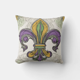 Elegant Fleur de Lis Mardi Gras Kudde