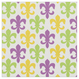 Elegant Fleur De Lis Mardi Gras-mönster Tyg