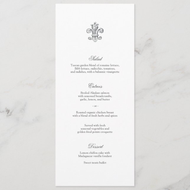Elegant Fleur de Lis Menu 2 Meny (Framsida)