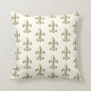 Elegant Fleur de Lis Mönster Dekorativ kudde