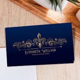Elegant Fleur-de-lis Ornament Visitkort