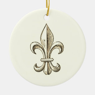 Elegant Fleur de Lis Plain jul Ornament